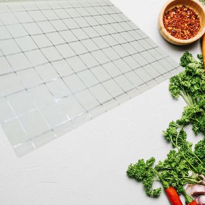 Кухонная скатерть ПВХ c узором "Клетка" / Ширина 137 см/90см