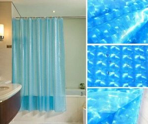 Штора для ванной с 3D эффектом, "Голубая" 180x180см