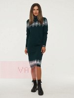 Платье женское 5232-2491        4800616/501 морская бездна/белый