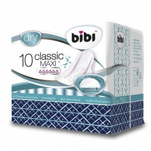 BIBI® Женские прокладки для критических дней Classic Maxi Dry, 10шт