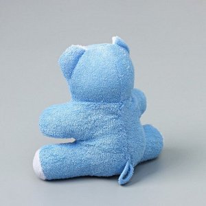 Мочалка - игрушка детская Доляна «Мишутка», сизаль, для купания, 10.5x11.5 см, голубая