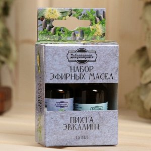 Набор эфирных масел пихта, эвкалипт, "Добропаровъ", 2 шт по 15 мл