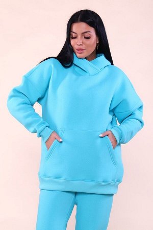 Костюм с начесом стиль oversize - XXI - 399 - бирюза