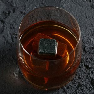 Камни для виски в деревянной шкатулке «Мужик 100%», 4 шт