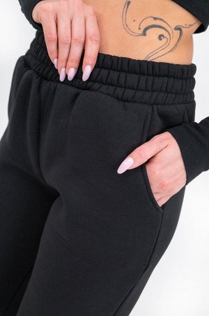 Теплые женские брюки из футера трехнитки с начесом