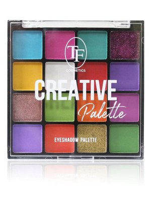Палетка теней TF (Триумф) Creative Palette тон 04 разноцветная палетка с розовым глиттером 16 цветов
