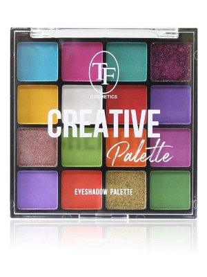 Палетка теней TF (Триумф) Creative Palette тон 04 разноцветная палетка с розовым глиттером 16 цветов EXPS