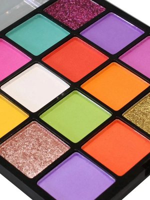 Палетка теней TF (Триумф) Creative Palette тон 04 разноцветная палетка с розовым глиттером 16 цветов