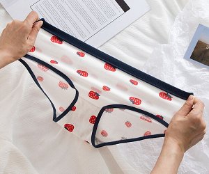 Трусы женские из хлопка с принтом цвет Темно-синий