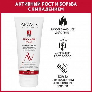 Маска-активатор для роста волос с кайенским перцем и маслом усьмы Spicy Hair Mask, 200 мл