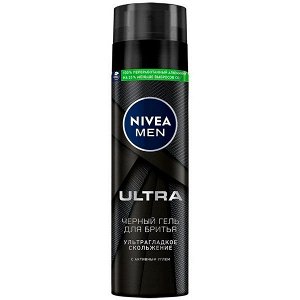 Nivea Men гель для бритья ULTRA с активным углём, 200мл