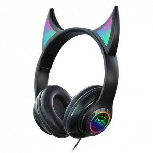 NEW ! Наушники проводные "Острые ушки", светящиеся, DEVIL EAR STN169
