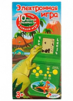 Играем вместе. Электронная игра тетрис "Динозавр" 12,5*6,5*2,5 см арт.B1420010-R10
