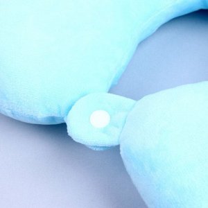 Подголовник «Мишка», с маской для сна, цвет голубой