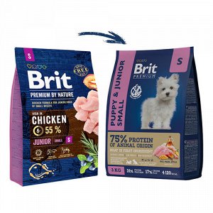 Brit Premium д/щен Puppy&Junior S д/мелк пород Курица 1кг