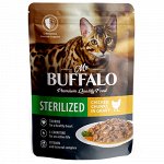 Mr.Buffalo пауч 85гр д/кош Sterilized кастр/стерил Цыпленок/Соус (1/28)