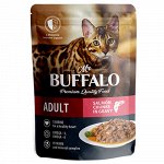 Mr.Buffalo пауч 85гр д/кош Hair&amp;Skin д/кожи/шерсти Лосось/Соус (1/28)