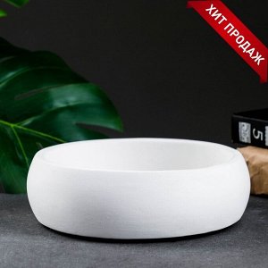 Кашпо - бонсайница для кактусов и суккулентов, 800 мл, 18x5.5 см, d=15 см, керамика, белое