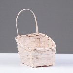 Корзина плетеная, d-14х13 h-6,5х11х20 см, белый, бамбук