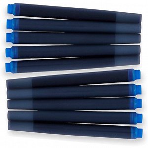 Набор картриджей 10шт д/перьевой ручки Parker Cartridge Quink, синие  смыв, блистер 1950207