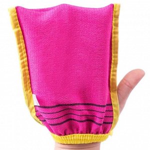 Shower Towel Мочалка-варежка для душа на резинке Body Glove Towel, розовый