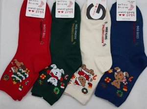 Enjoy the socks style Ggorangnae Новогодние носки Мишка на голени