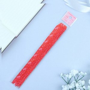 Подарочный Бант - бабочка №1.2, красный с сердцами, для упаковки подарков