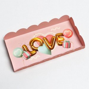 Коробка для кондитерских изделий с PVC крышкой «Воздушная любовь», 10,5 ? 21 ? 3 см
