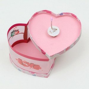 Коробка подарочная сердце Love со светодиодом, 15х12х15 см