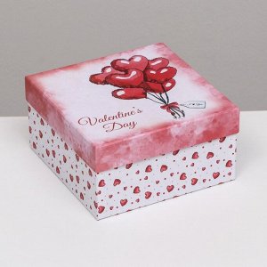 Подарочная коробка "Valentine's Day",квадратная ,19 х 19 х 12 см