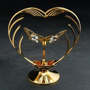 Сувенир "Сердце с бабочкой", с кристаллами