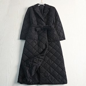 Стеганое пальто черный