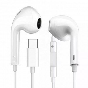 Наушники проводные type-c 3D Sound с микрофоном, спортивные и универсальные