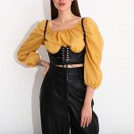 Корсет на шнуровке, высота 15,5 см, цвет чёрный