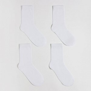 Набор носков MINAKU, 4 пары, цвет белый, (29 см)