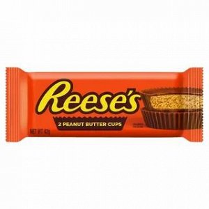 Шоколадные тарталетки с арахисовой пастой Reeses&#039;s 2 Peanut Butter Cups Hershey&#039;s Ризес 42 гр