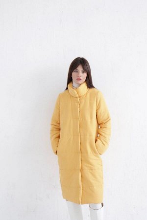 Пальто стёганое Premium Аlpolux светло-жёлтое