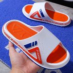 Тапочки мужские резиновые оранжевые с декором