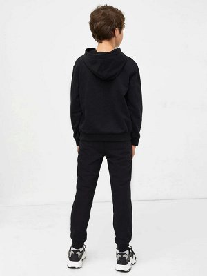 Комплект для мальчиков (худи и брюки) черного цвета с печатью