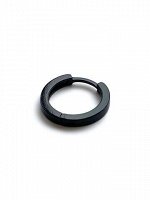 Серебряная моносерьга &quot;Black&quot;, 15 мм