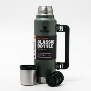 Термос "Stanley Classic", 1.4 литра, сохраняет тепло 40 ч, темно-зеленый