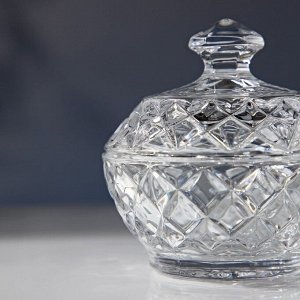 Сахарница Diamond, хрустальная, d=9,6 см