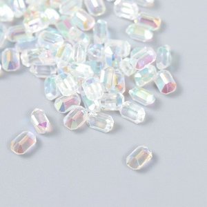 Декор для творчества пластик "Вытянутый кристаллик" набор 60 шт белый 0,8х0,6 см