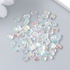 Декор для творчества пластик "Вытянутый кристаллик" набор 60 шт белый 0,8х0,6 см