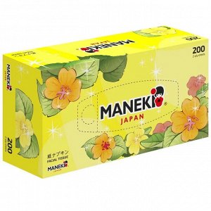 Салфетки бумажные Maneki, серия Dream 2 слоя, белые, 200 шт./коробка