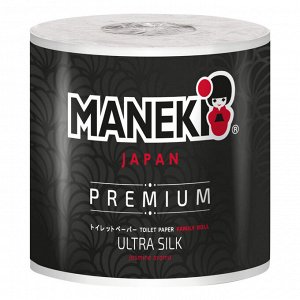 Бумага туалетная Maneki, 3 слоя, 30м, 10 рулонов/упаковка