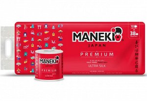 Бумага туалетная  БЕЗ АРОМАТА Maneki RED (красная) 3 слоя, 30м, гладкая, 10 рулонов/упаковка