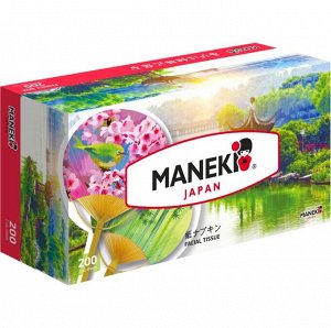 Салфетки бумажные Maneki DREAM 2 слоя, белые, 200 шт./коробка