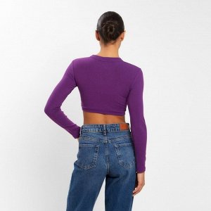 Лонгслив женский MINAKU: Casual Collection цвет фиолетовый, размер 46