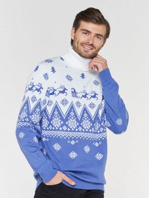 Свитер мужской 202-12202   18-3945/293 звездная пыль/белый